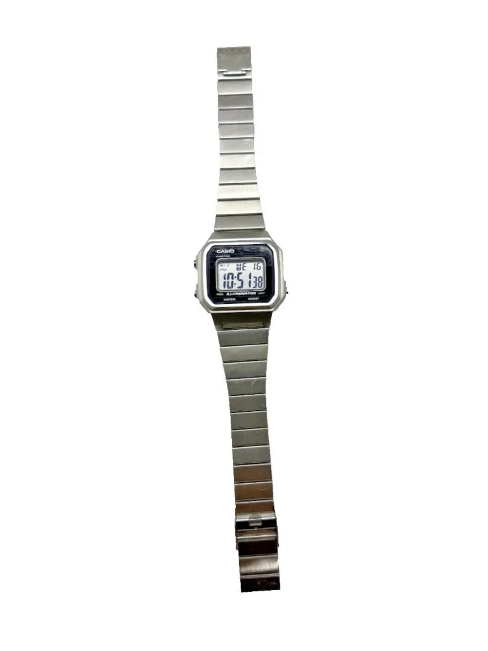 CASIO Illuminator Digital Watch B650W 3454 Stainless Steel Water Resistant 50M